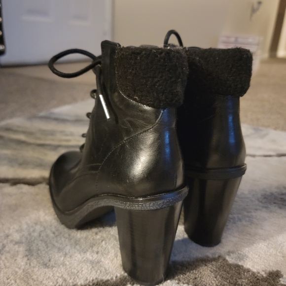Michael Kors Black leather Lace- up Bootie Heels - Picture 11 of 14